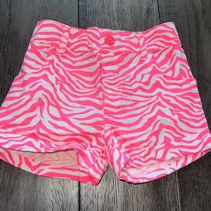 NWOT girl pink zebra print Jean like shorts